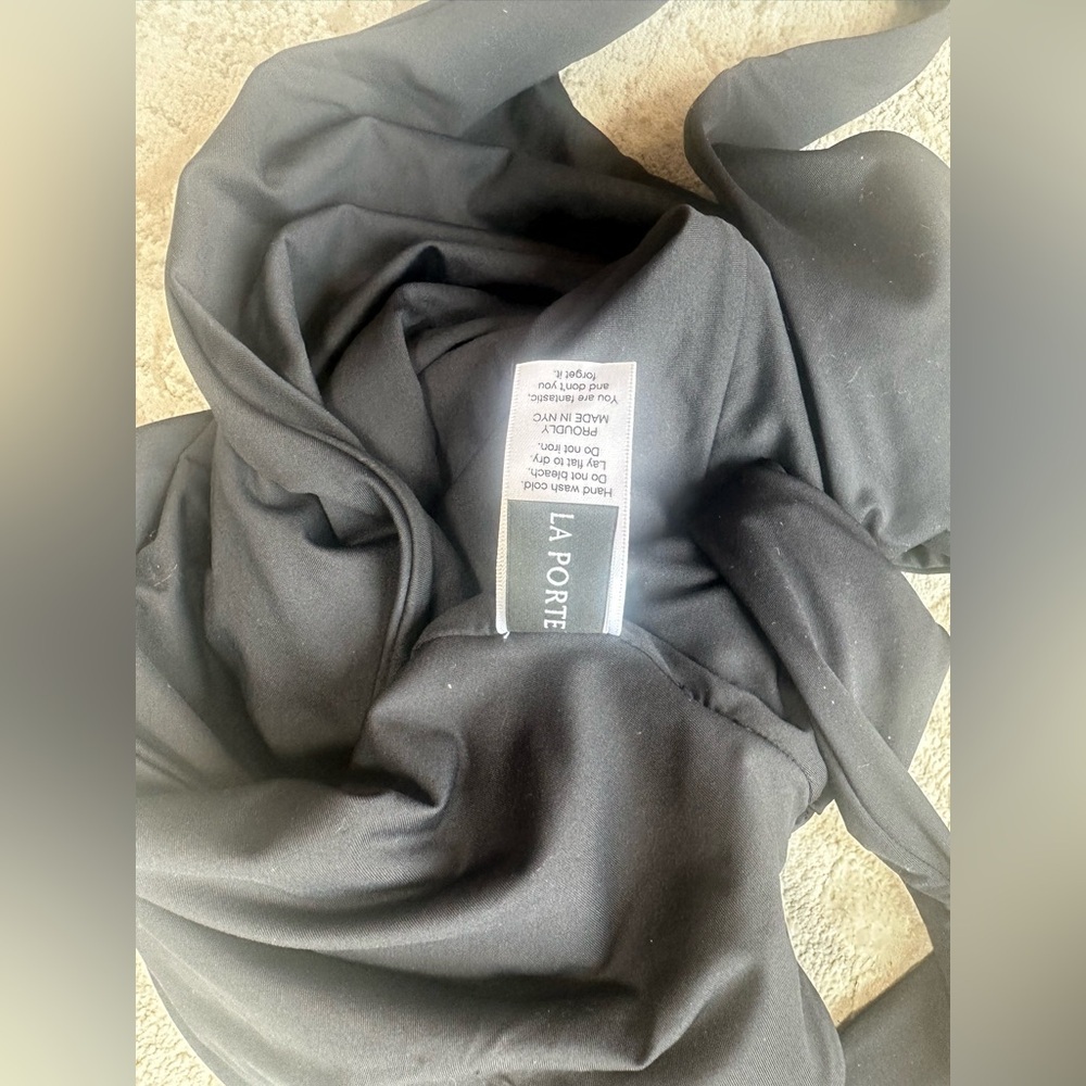 La Porte Black One-Piece Swimsuit Wrap Tie Size M - Picture 4 of 5